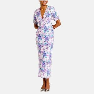 NWT A NEW DAY Crepe Puff Sleeve Midi Dress L
